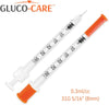 Gluco Care 0.3 ml/cc Syringes 31G x 5/16" (8mm), Orange Cap,100 pcs/bx