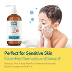 Happy Cappy Medicated Shampoo and Body Wash - Fragrance-Free - 8 Fl Oz