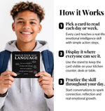 Emotional Intelligence Mindset Cards – 52 Daily Habits for Confidence, Connection & Social Skills – for Kids, Teens & Adults – Includes Wooden Display Stand – Gift for Teachers & Parents
