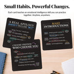 Emotional Intelligence Mindset Cards – 52 Daily Habits for Confidence, Connection & Social Skills – for Kids, Teens & Adults – Includes Wooden Display Stand – Gift for Teachers & Parents