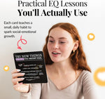 Emotional Intelligence Mindset Cards – 52 Daily Habits for Confidence, Connection & Social Skills – for Kids, Teens & Adults – Includes Wooden Display Stand – Gift for Teachers & Parents
