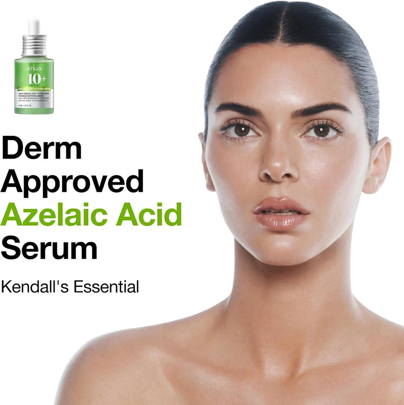 Anua Azelaic Acid 10 Hyaluron Redness Soothing Serum, 1.01 fl oz | Facial Serum for Blemish-Prone &amp; Oily-Prone Skin, Lightweight &amp; Hydrating Blemish Care, Hyaluronic Acid, Korean Skincare