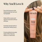 Kitsch Smoothing Air Dry Cream – With Castor Oil &amp; Coconut Oil - 5.3 oz