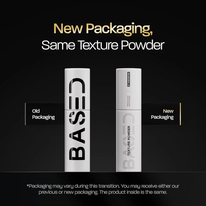 BASED Hair Texturizing Powder, Lightweight &amp; Volumizing Hair Styling Powder with Matte Finish, Add Texture to Hair with Medium Hold, For Short to Medium Hair, (1.69oz Bottle, 2.5 Gram Fill, Pack of 1)