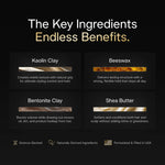 BASED Hair Clay for Men, Premium Hair Clay with Strong Hold, Texturizing Finish, &amp; Low Shine, Hair Styling for Medium, Thick, Straight, or Wavy Hair, Santal Sandalwood Fragrance (3oz Pack of 1)