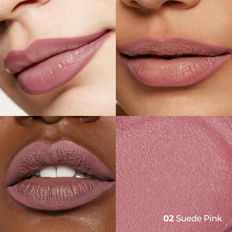 Laka Lip Liner - Smooth &amp; Blendable Soft Matte Lip Contour Pencil for Shaping &amp; Overlining Lips | Waterproof Formula, Oil-Cleanse Off, Long-Lasting Wear | #02 Suede Pink (Cool Nude Pink)