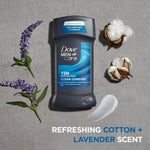 DOVE MEN + CARE Antiperspirant Deodorant Stick Clean Comfort Twin Pack 72-Hour Sweat &amp; Odor Protection Antiperspirant for Men With 1/4 Moisturizing Cream 2.7 oz