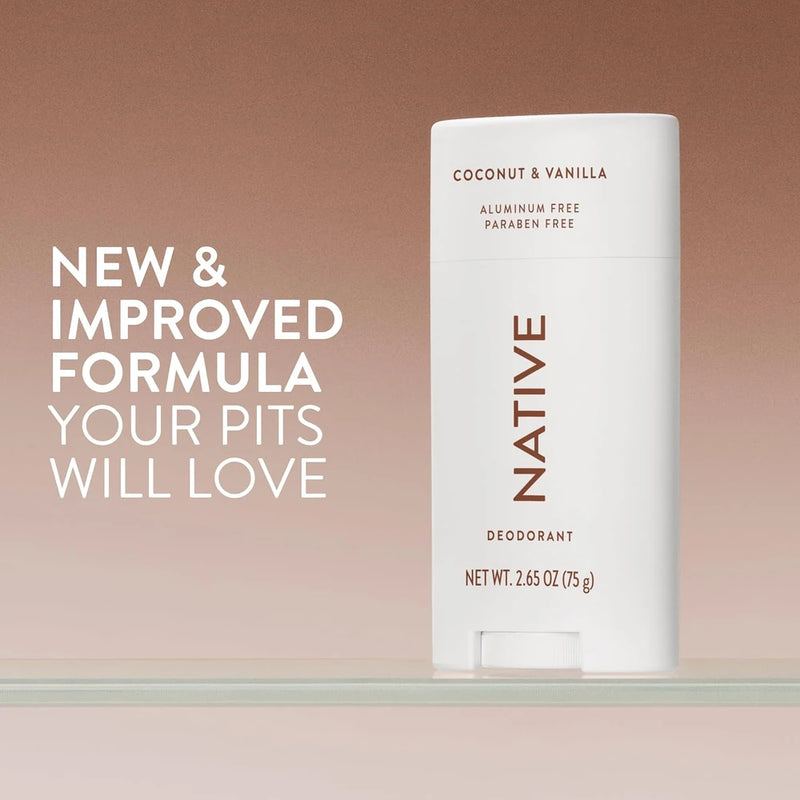 Native Deodorant Contains Naturally Derived Ingredients, 72 Hour Odor Control, Deodorant for Women and Men, Aluminum Free, Coconut &amp; Vanilla 2.65oz