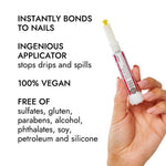 Beauty Secrets Drip &amp; Clog Proof Nail Glue (1 Pack) Bundled with Zebra Cushion Nail File Medium Coarse 180/100 Grit by Beauty Secrets