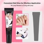 CurvLife 10g Semi Solid Nail Glue for Press Ons with 15ml Nail Glue Remover