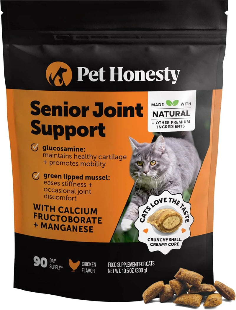 Pet Honesty Vet Backed Senior Cat Joint Supplement, Chicken, 900ct Chews