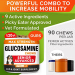 Senior Advanced Glucosamine for Dogs, Chondroitin Hip Joint Supplement Chew
