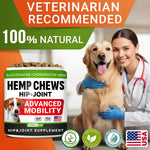 Advanced Joint Hemp Chews for Dogs Mobility - Hip &amp; Joint Pain Relief Chews