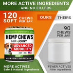 Advanced Joint Hemp Chews for Dogs Mobility - Hip &amp; Joint Pain Relief Chews