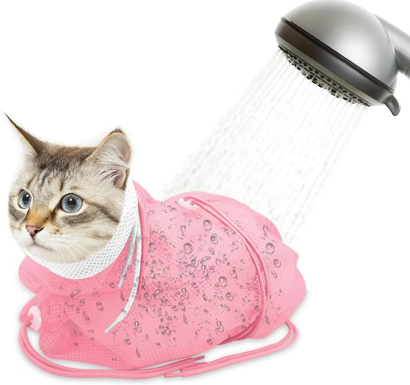 Cat Bathing Bag Anti Scratch Grooming Shower Washing Bag for Nail Trimming