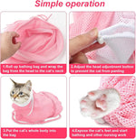 Cat Bathing Bag Anti Scratch Grooming Shower Washing Bag for Nail Trimming