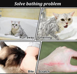 Cat Bathing Bag, Breathable Mesh Cat Shower Bag Anti Scratch Adjustable Grooming Washing Bag for Nail Trimming Soft Polyester