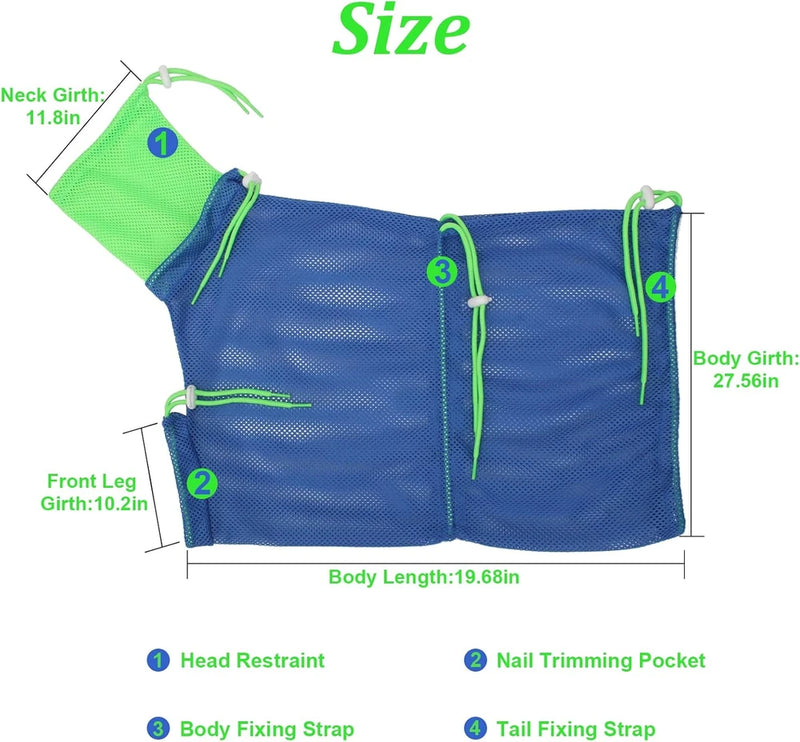 Cat Bathing Bag-Anti Scratch Grooming Shower Washing Bag for Nail Trimming