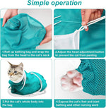 Cat Bathing Bag, Washing Grooming Shower Bag Anti Scratch for Nail Trimming
