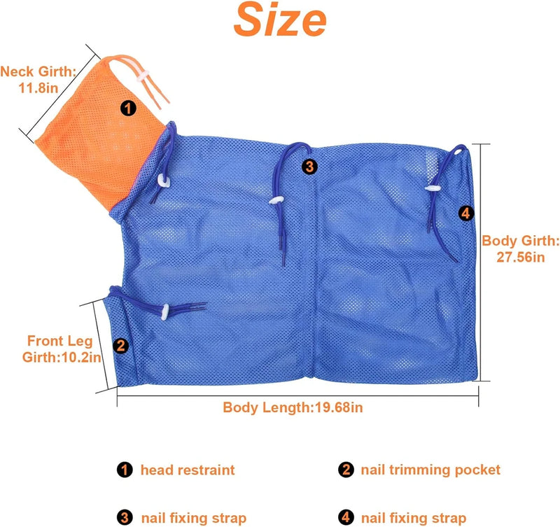 Cat Bathing Bag Anti Scratch-Washing Grooming Shower Bag for Nail Trimming