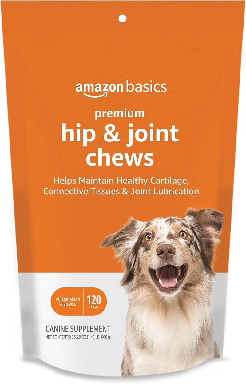 Amazon Basics Premium Dog Hip &amp; Joint Supplement Chews with EPA and DHA, 120 Count (Previously Solimo)