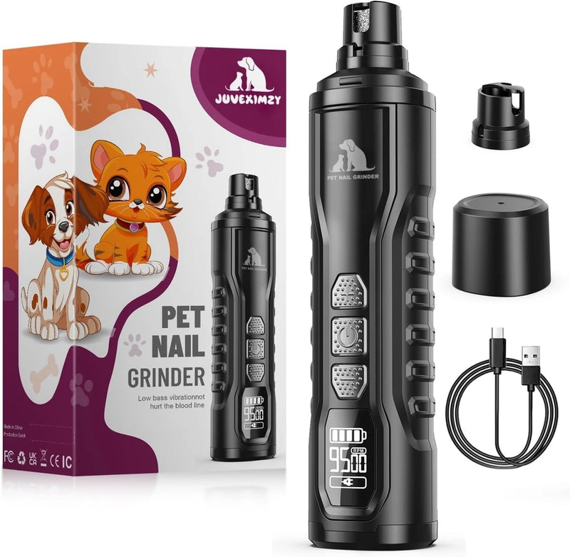 Electric Dog Nail Grinder: Upgraded 5-Speed Quiet Dog Nail Trimmer-Safe Painless Nail File for Claw Trimming &amp; Grooming Care at Home for Dogs &amp; Cats
