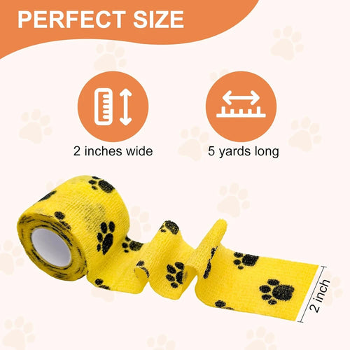 6 Rolls Vet Wrap Cohesive Bandage, Self Adhesive
