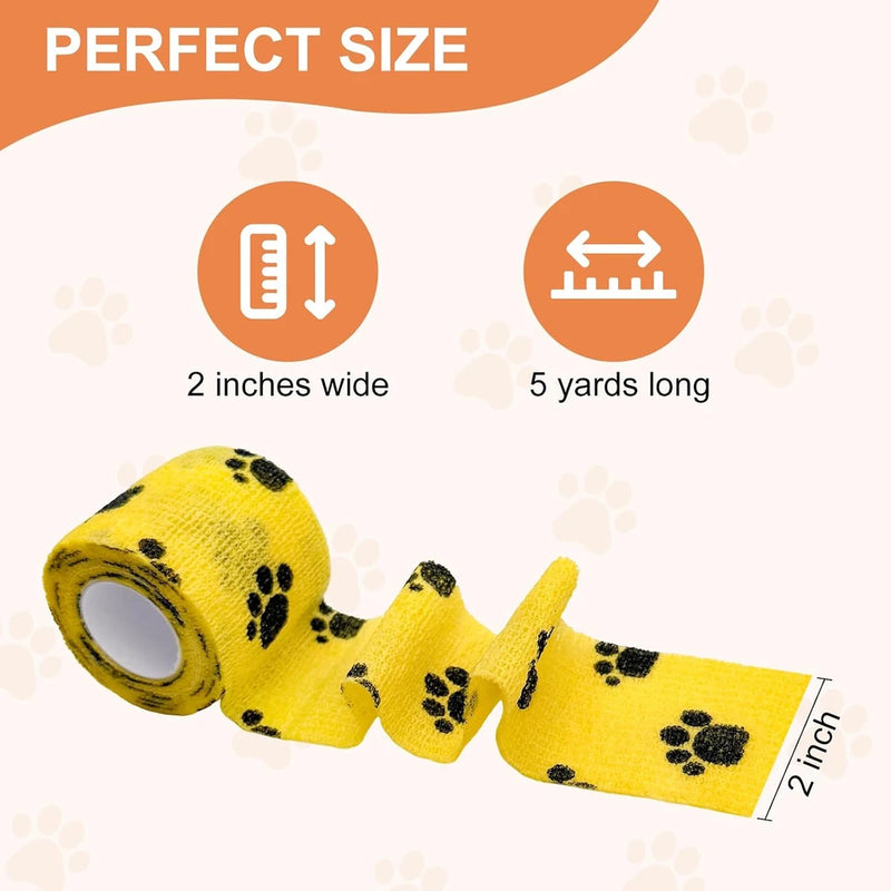 6 Rolls Vet Wrap Cohesive Bandage, Self Adhesive