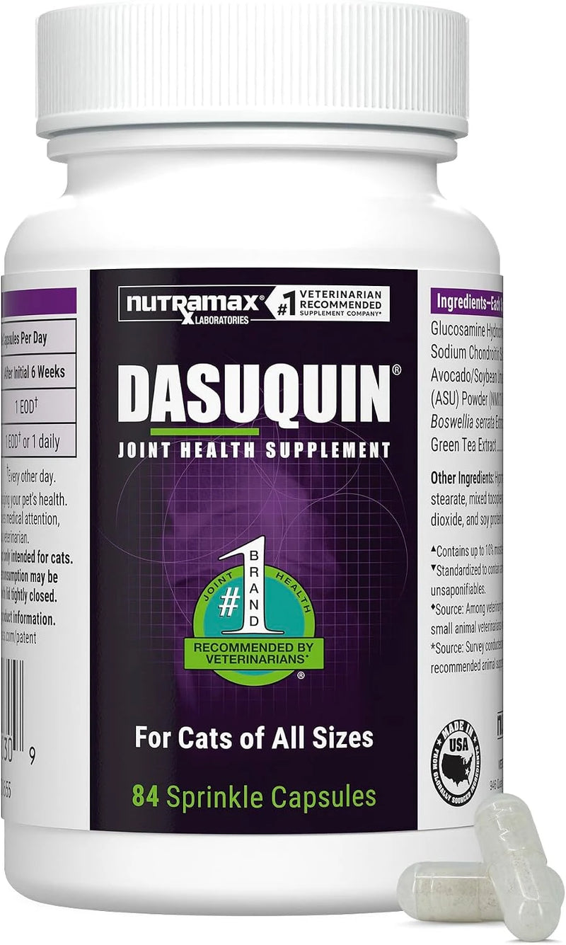 Nutramax Laboratories Dasuquin Joint Health Supplement for Cats - With Glucosamine, Chondroitin, ASU, Boswellia Serrata Extract, and Green Tea Extract, 84 Capsules
