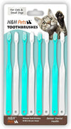 H&amp;H Pets Toothbrush for Small Dogs &amp; Cats - Soft and Extra Small Toothbrush Designed for Cats, Puppies, and XS Breed Dogs Like Teacups, Chihuahuas, Yorkshire, and Poodle, 8 Count Pack