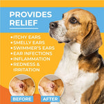 Paw Science Dog Ear Cleaner - Cat &amp; Dog Ear Infection Treatment - Medicated Pet Ear Wash, Flush, and Cleaning Solution for Dogs and Cats - Remedy for Itchy Yeast Relief