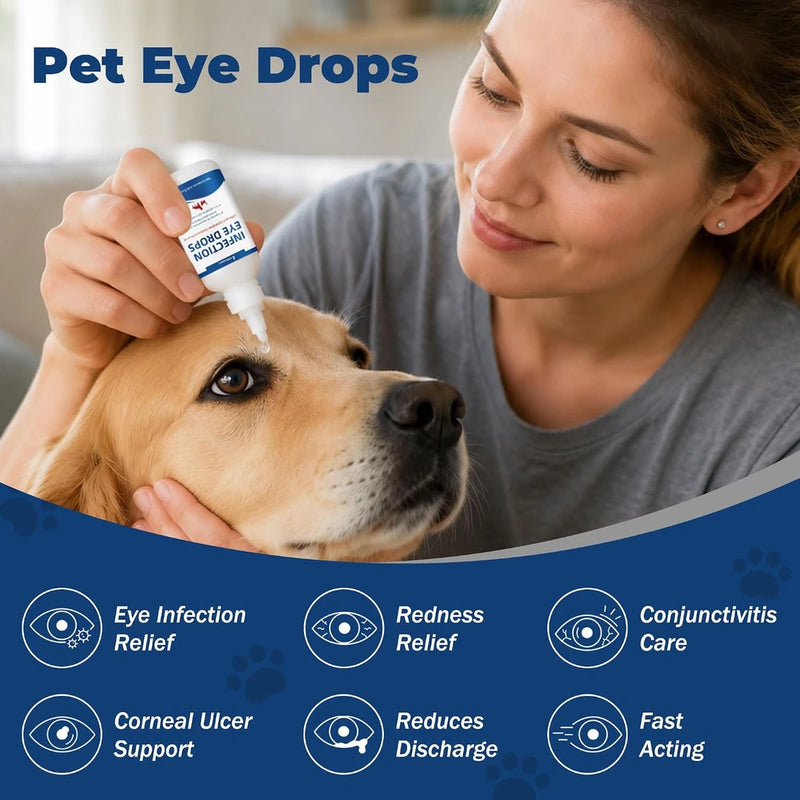 Dog Eye Drops | Dog Eye Infection Treatment | Flush Irritants &amp; Reduce Redness, Watering &amp; Discharge | Sterile Solution with Easy | Apply Dropper for Daily Use | 0.68 fl oz (20 mL)