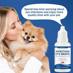 Dog Eye Drops | Dog Eye Infection Treatment | Flush Irritants &amp; Reduce Redness, Watering &amp; Discharge | Sterile Solution with Easy | Apply Dropper for Daily Use | 0.68 fl oz (20 mL)