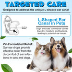 Ear Infection Treatment Drops for Dogs and Cats,with 1% Hydrocortisone Soothing Dog Yeast Infection, Itchy Ear Relief-Treats Ear Infections for Dogs &amp; Cats - 2 fl oz