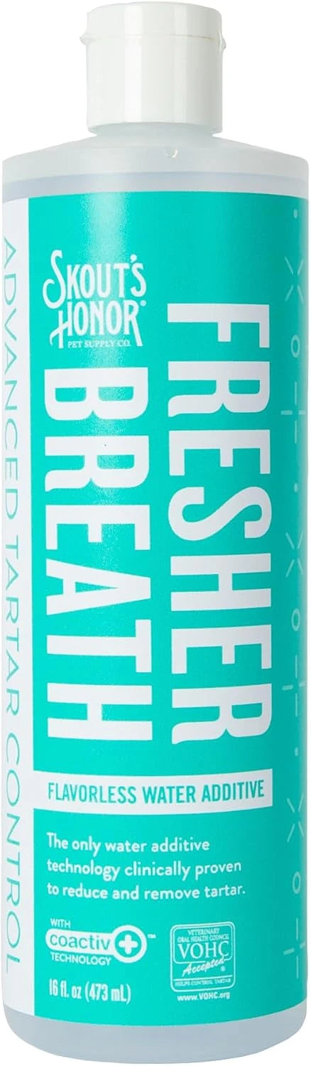 SKOUT'S HONOR Fresher Breath Water Additive for Dogs and Cats, 16 oz