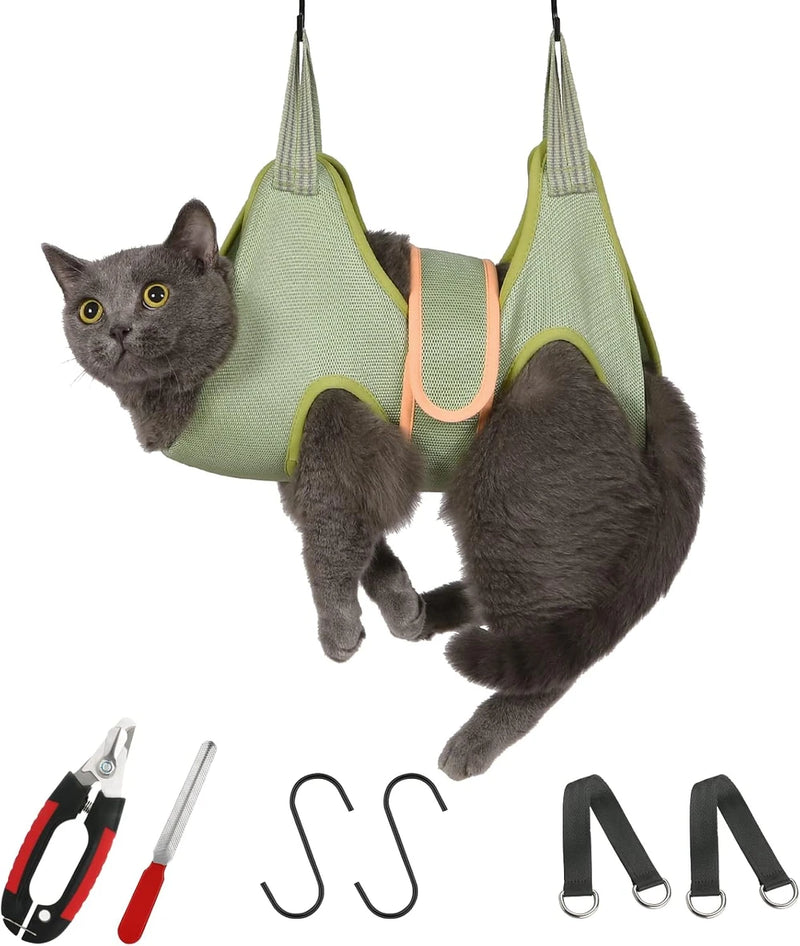 Guzekier Cat Grooming Hammock Harness for Cats, Cat Nail Clipper