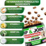 Hemp Hip and Joint Support Supplement for Dogs - Glucosamine for Dogs