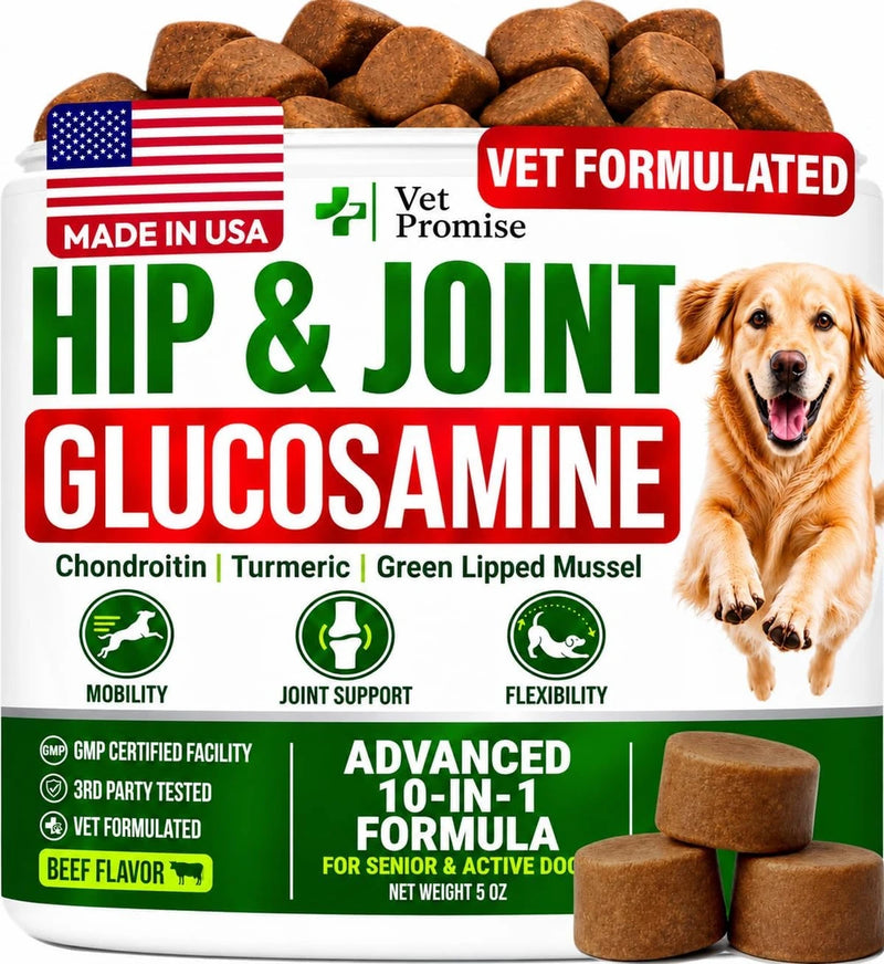 Glucosamine Hip &amp; Joint Supplement for Dogs - Chews with Chondroitin &amp; MSM