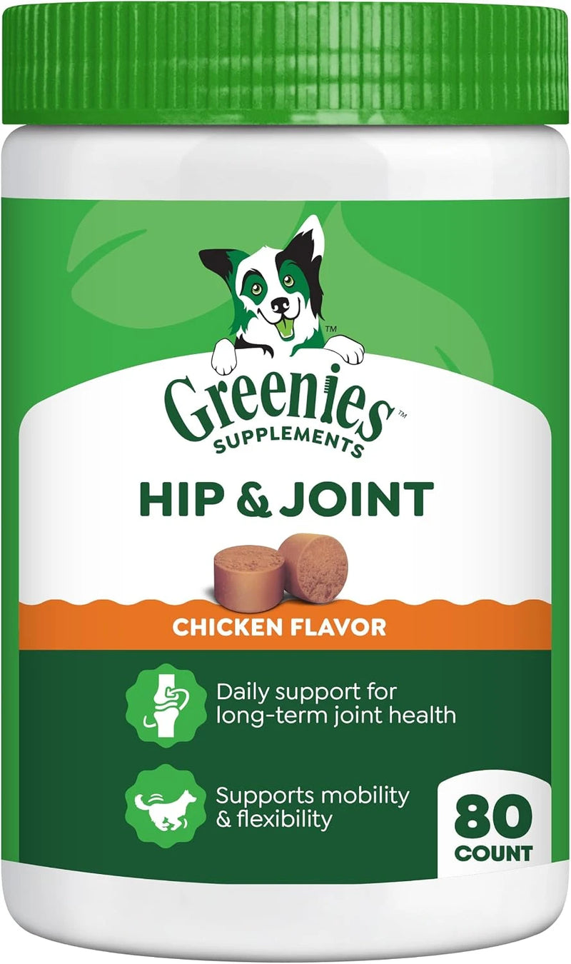 Greenies Supplements Hip &amp; Joint Soft Dog Chews, Chicken Flavor, 80 Count