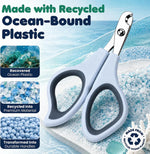 Formit Crafts Ocean Plastic Pet Nail Clippers for Cats and Small Dogs - Professional Stainless Steel Dog Nail Trimmer, Handles Made from Recycled Ocean-Bound Plastic,Color Gray