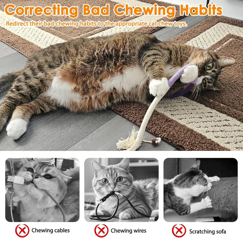 Tocirelo Cat Chew Rope Toy, Cotton Cat Chew Toy for Teeth Cleaning 6Pack