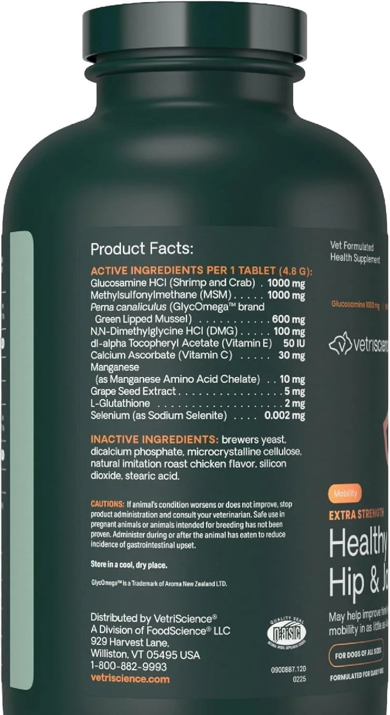 VetriScience Extra Strength Healthy Hip &amp; Joint for Dogs, Chicken, 120ct