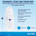 Pet MD Advanced Ear Finger Wipes for Dogs &amp; Cats - Cucumber Melon (50ct)
