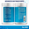 Pet MD Advanced Ear Finger Wipes for Dogs &amp; Cats - Cucumber Melon (50ct)