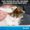 Pet MD Advanced Ear Finger Wipes for Dogs &amp; Cats - Cucumber Melon (50ct)