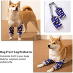 MANON ROSA Dog Elbow Pads – Knee Wrap Front Leg Sleeves for Large Dogs, Wound Protection &amp; Anti-Licking Brace for Injured Legs or Joints (Sleeve Length 11.4in, Suit. Wt 66-80lbs, X-Large, Gray)