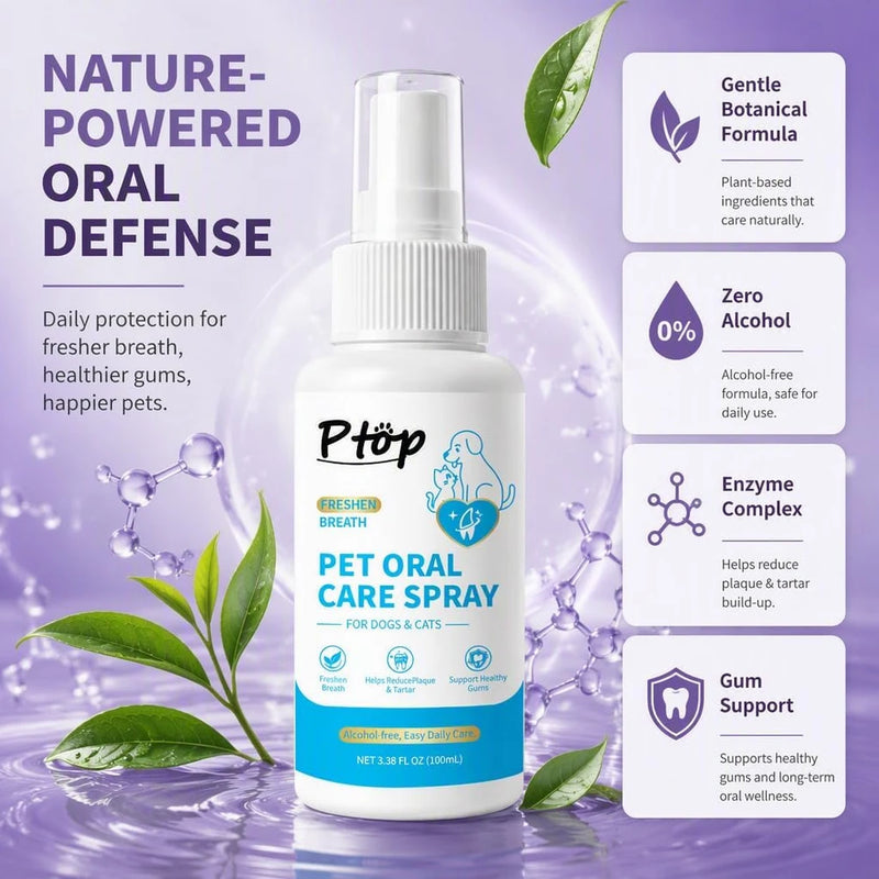 Pet Oral Care Spray, Breath Freshener &amp; Teeth Cleaning Pet Dental Care Spray for Dogs &amp; Cats, Reduce Plaque &amp; Tartar, Supports Gum Health,Oral Hygiene for Pets (1 PCS)